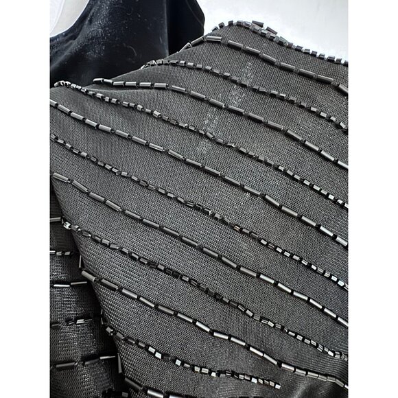 Vintage y2k Betsy & Adam formal maxi length black gown size 10 beaded velvet - Picture 5 of 6